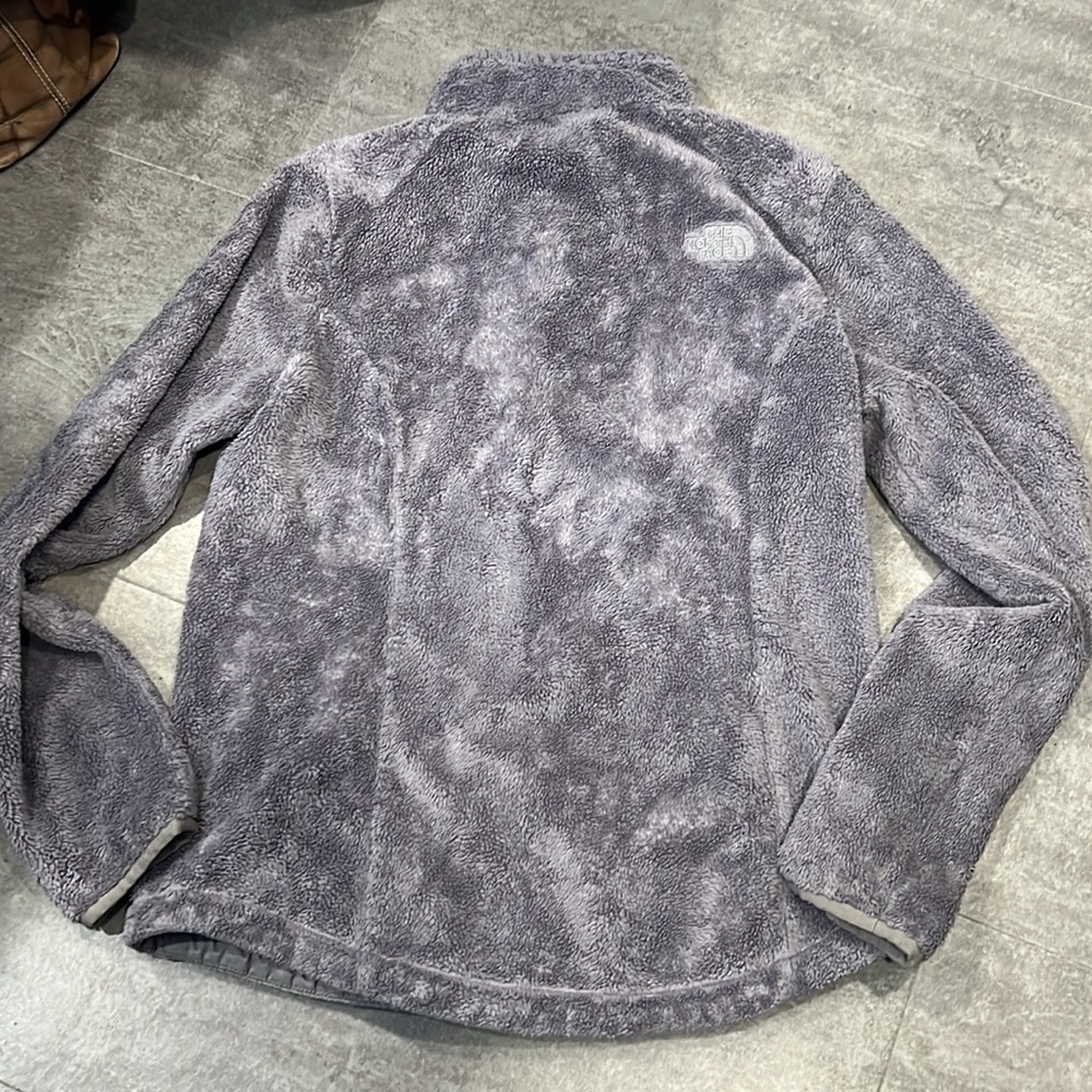 The North Face Womens (M) Gray Fuzzy Fleece Full Zip Teddy Jacket - Picture 7 of 9